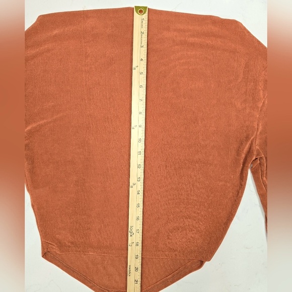 LeLis Collection Gold Bronze Lightweight Long Sleeve Blouse Size Large - Picture 7 of 11